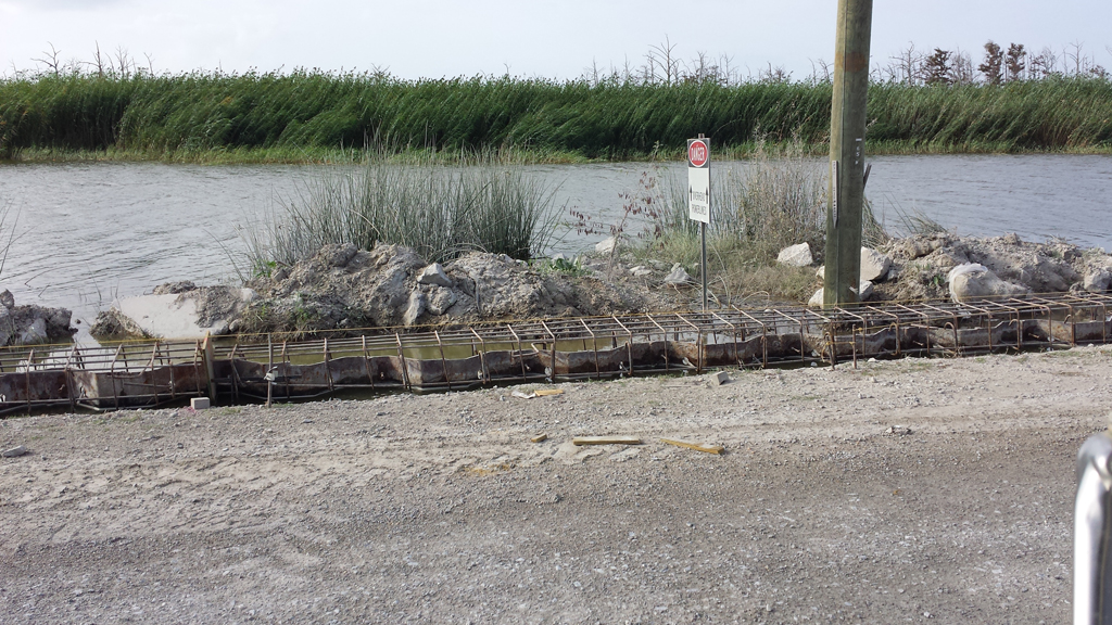 Construction of retaining walls along the 2-mile road stretch